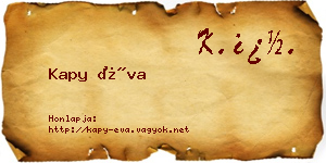 Kapy Éva névjegykártya